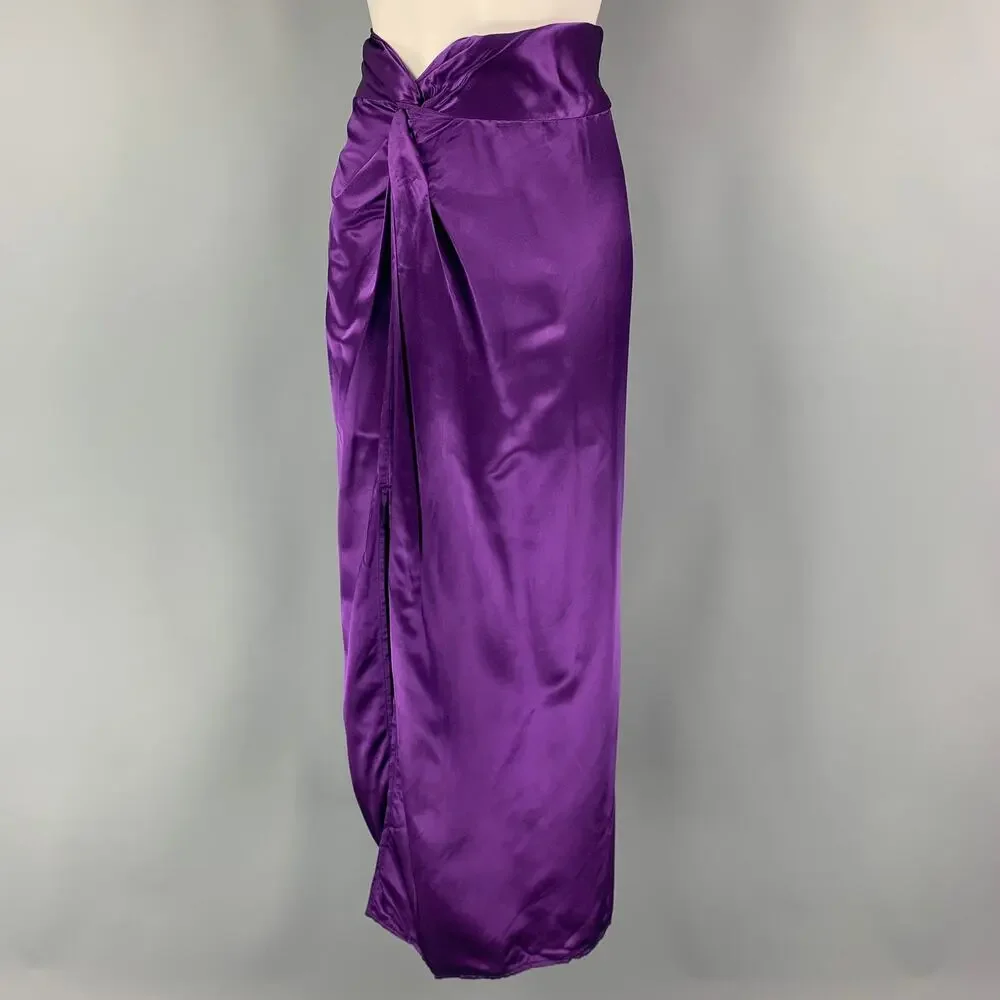 SIES MARJAN Size 4 Purple Ruched Sleeveless Skirt Set